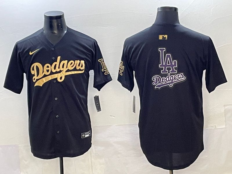 Men Los Angeles Dodgers Blank Black Gold Nike MLB Jersey style 0013->los angeles dodgers->MLB Jersey